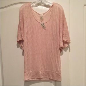 NWT Free People Pink Sheer blouse